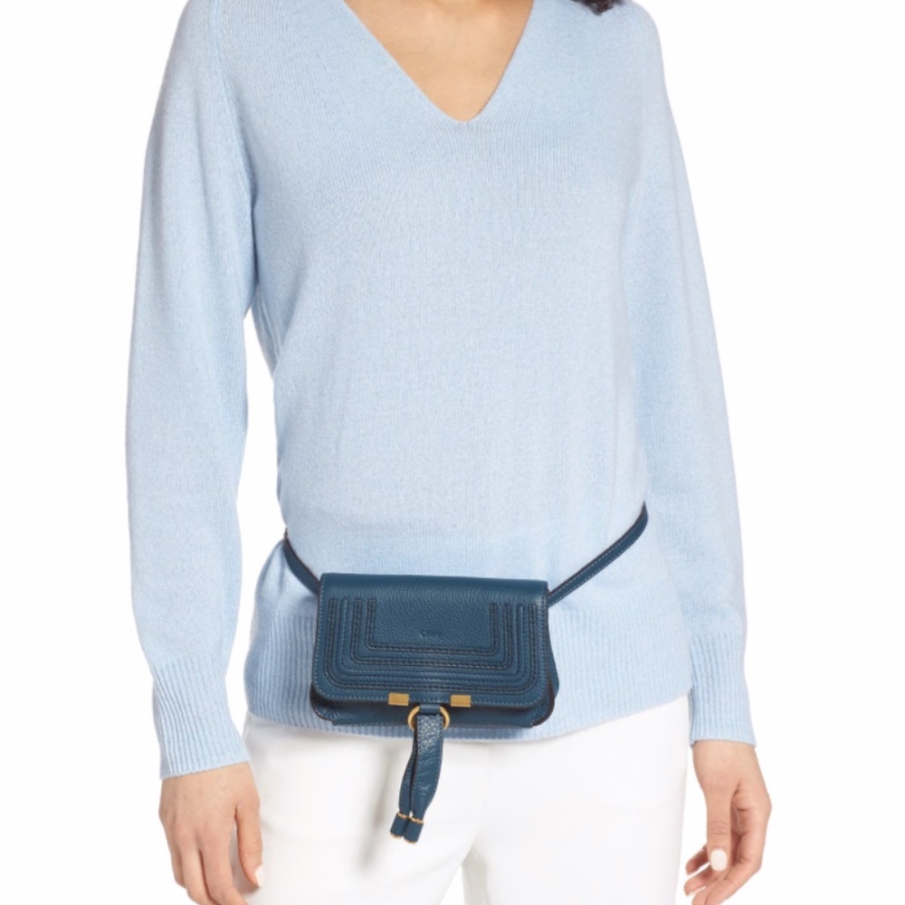 New Chloé Marcie Convertible Belt Bag in Navy Ink! - Picture 5 of 16